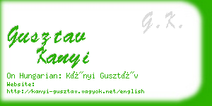 gusztav kanyi business card